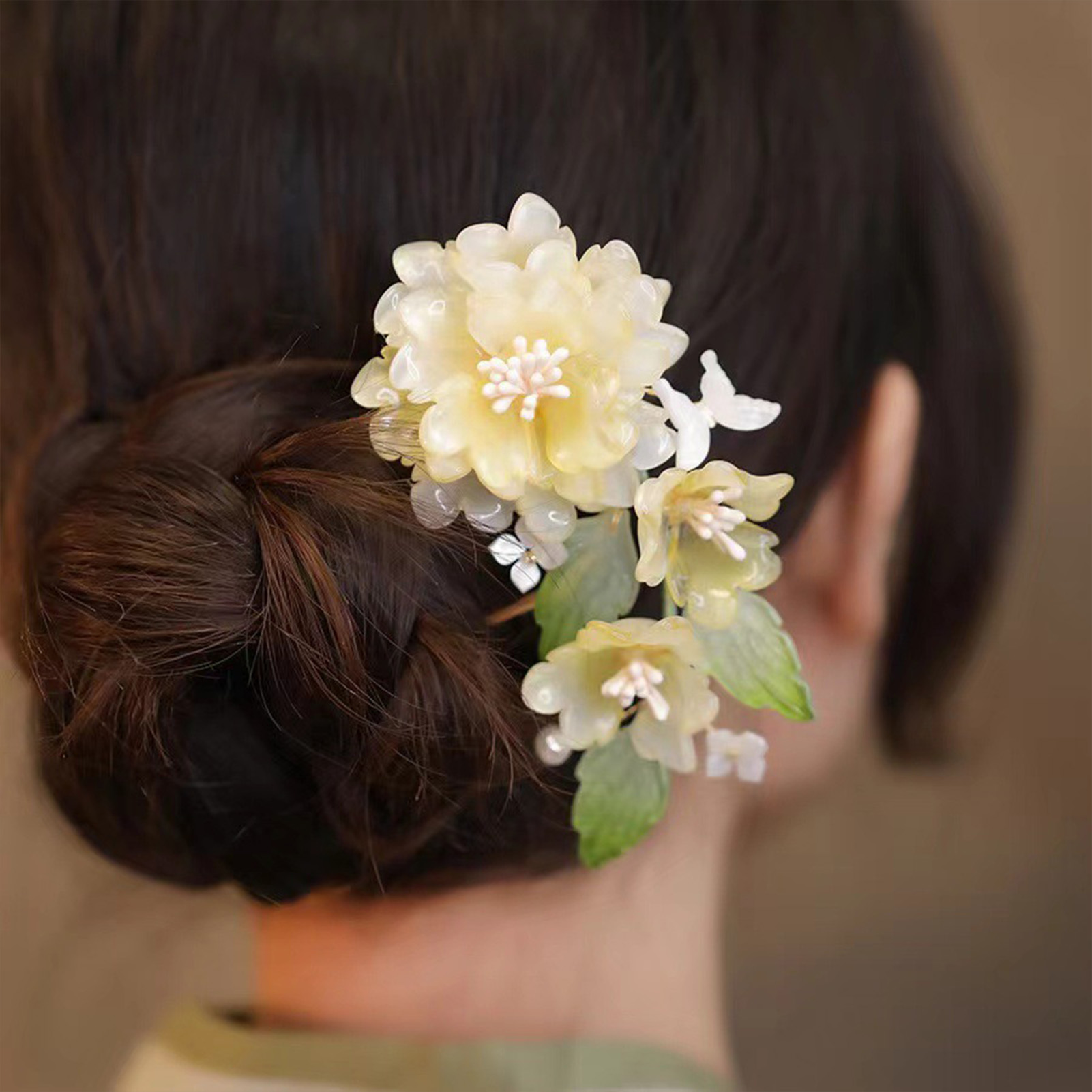 Hair Care Japanese - Jepit Rambut Peony Bentuk U Vintage