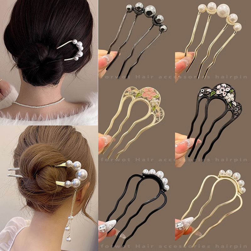Hair Care Japanese - Sisir Garpu Rambut Berbentuk U Logam
