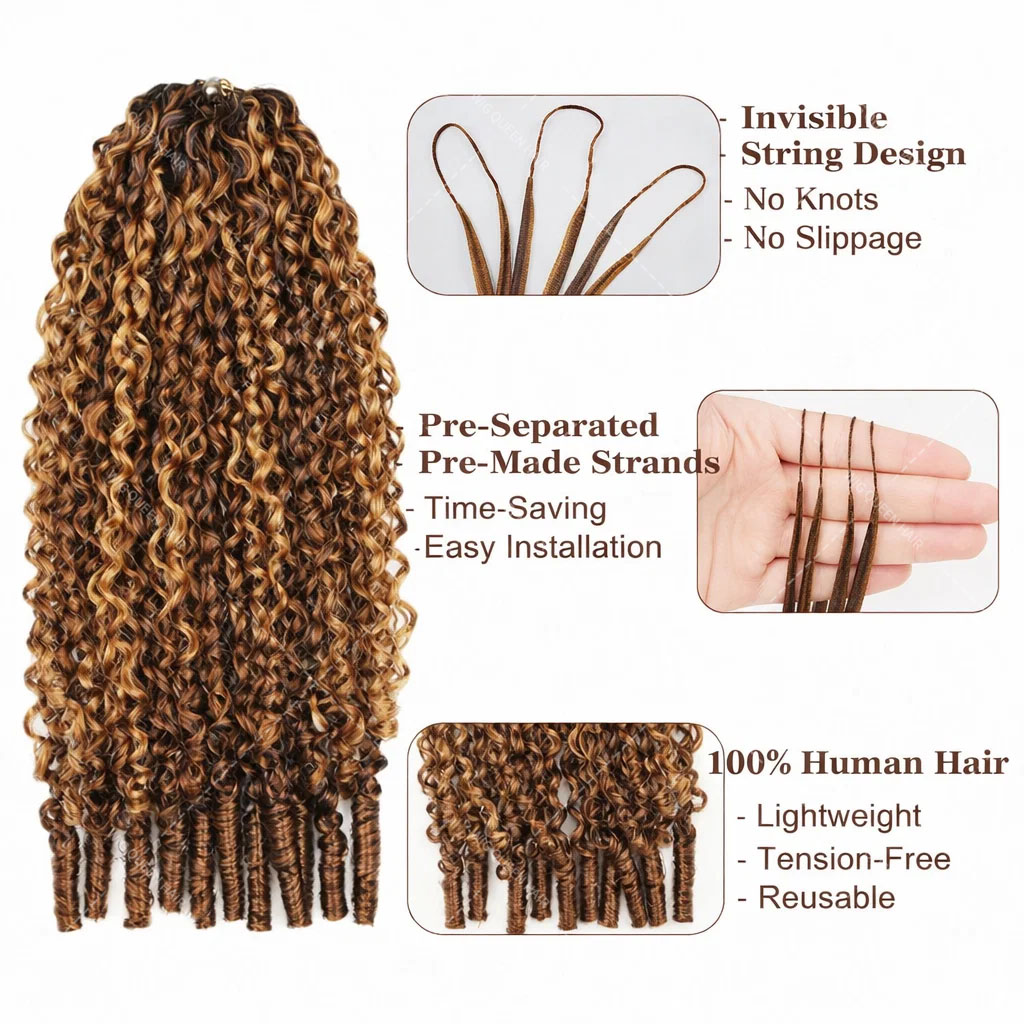 Rambut Crochet Keriting Burma  - Crochet Braiding Hair ulasan dan harga