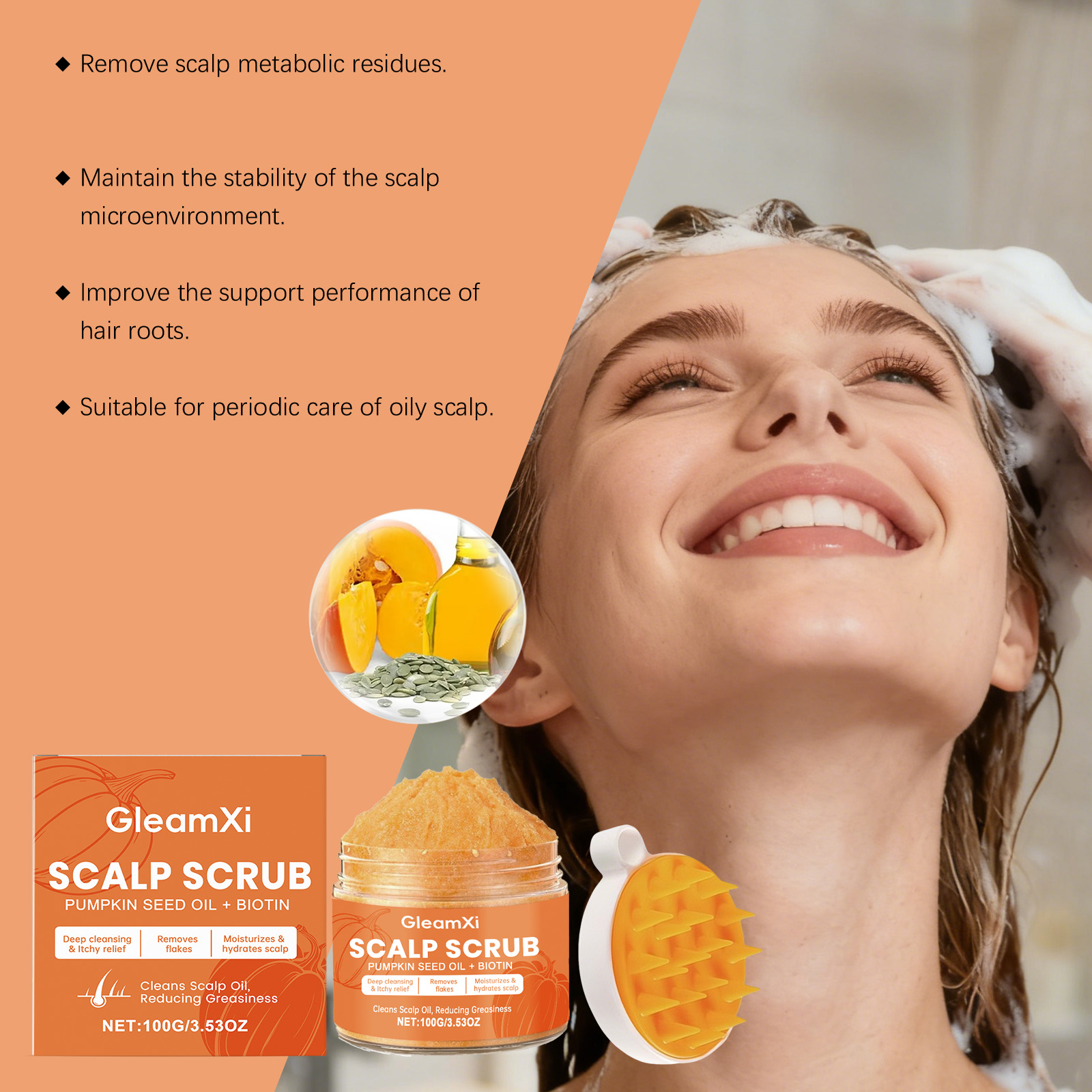 Scrub Kulit Kepala Minyak Biji - Scalp Scrub Exfoliant ulasan dan harga